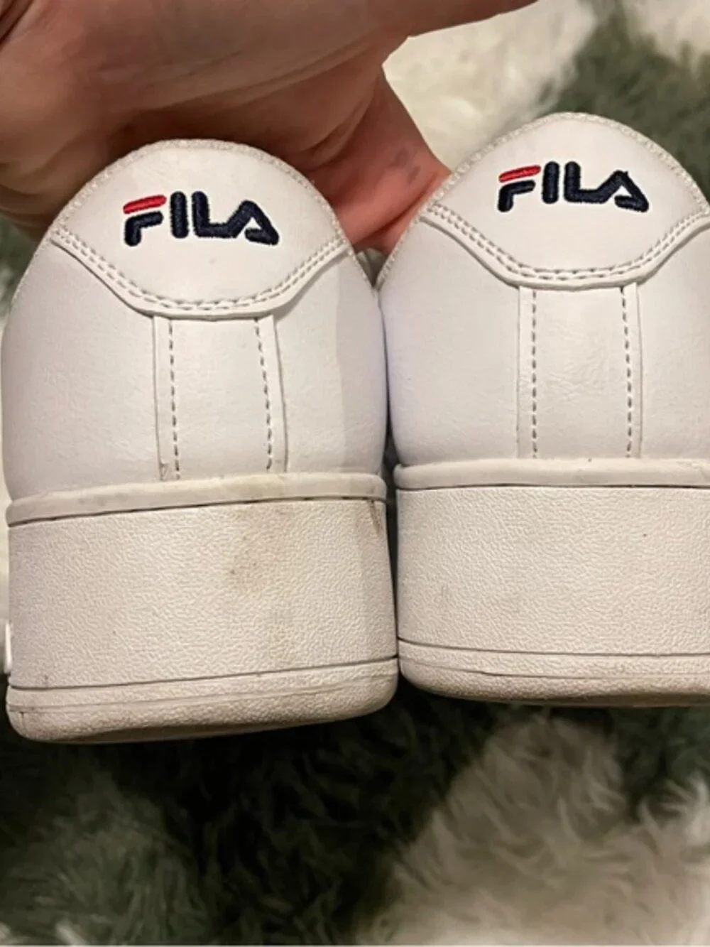 FILA FX-115 White Leather Lace-Up Platform Sneakers
